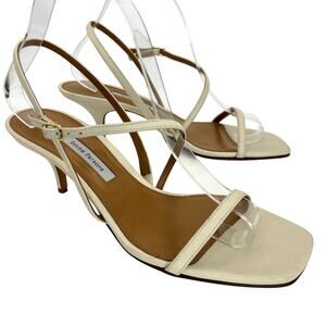 Emme Parsons Hugo 50 mm Strappy Sandals Kitten Stiletto Heel Cream Leather 40
